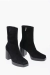 Amiri Square Toe Sueede Booties Heel 10cm