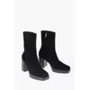 Amiri Square Toe Sueede Booties Heel 10cm