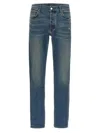 Amiri 15cm Stack Cotton Denim Jeans In Blue