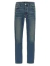 Amiri 15cm Stack Cotton Denim Jeans In Light Blue