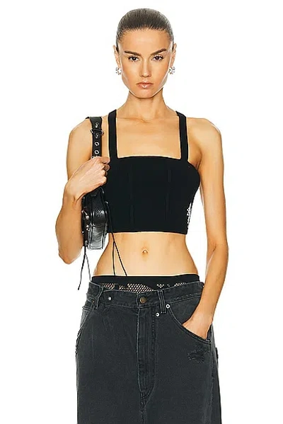 Amiri Stack Knit Bustier Top In Black