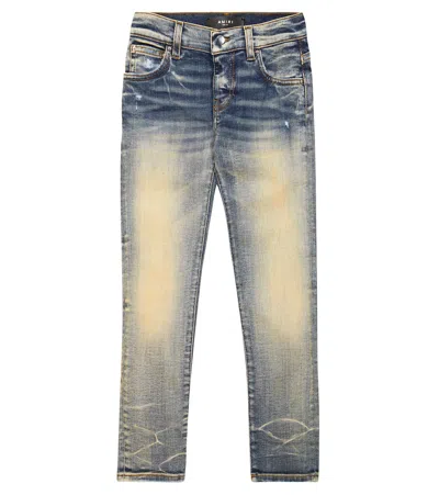 Amiri Kids' Stack Slim Jeans In Clay Indigo