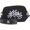 Amiri Bones Stacked Embroidered Canvas Camera Bag In Black