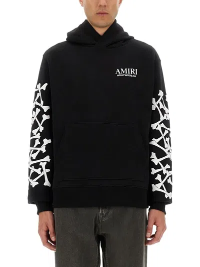 AMIRI AMIRI STACKED BONES PRINT HOODIE