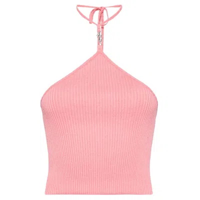 Amiri Stacked Halter Top In Pink