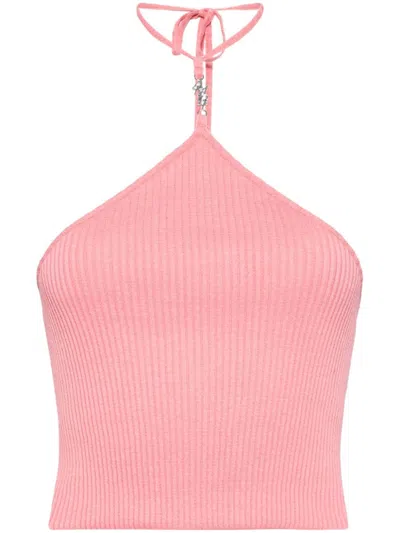 Amiri Stacked Halter Top In Pink