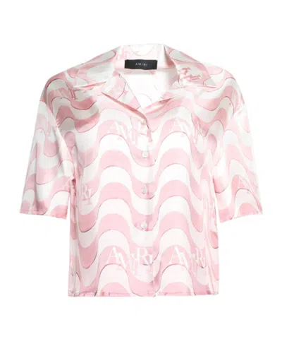Amiri Staggered Button-down Shirt In Pink