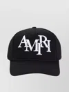 Amiri Structured Black Cotton Cap With Bold Embroidered Detailing In Black