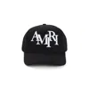 Amiri Structured Black Cotton Cap With Bold Embroidered Detailing In Black