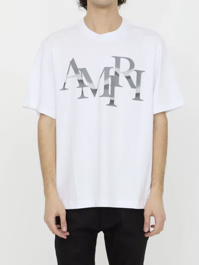 Amiri Staggered Chrome T-shirt In White