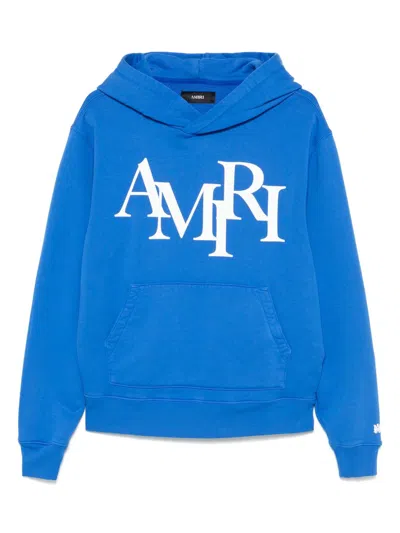Amiri Staggered Hoodie In Blue