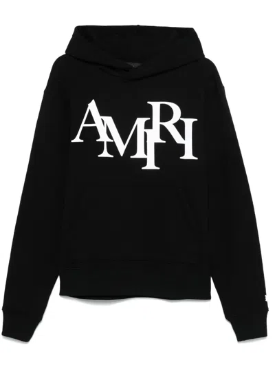 Amiri Staggered Hoodie In Black