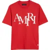 Amiri Staggered Logo Cotton Graphic T-shirt In Red