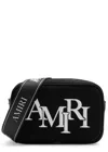Amiri Staggered Logo-embroidered Canvas Camera Bag In Black