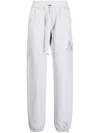 Amiri Staggered Logo-embroidered Track Pants In Grey