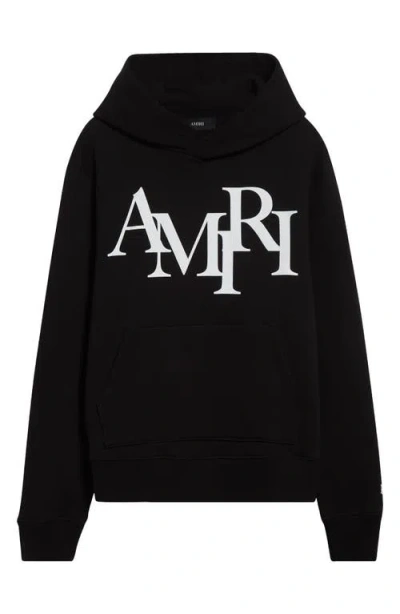 AMIRI AMIRI STAGGERED LOGO GRAPHIC HOODIE