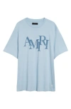 Amiri Logo Print Cotton T-shirt - Men's - Cotton In Cerulean
