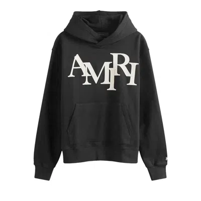 Pre-owned Amiri Staggered Logo Hoodie 'black' | Men's Size L
