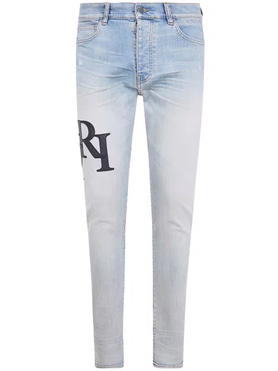 Amiri Belt Loop Denim Trousers In Gray