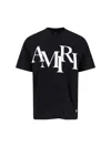 Amiri Cotton Staggered Logo T-shirt Men In Black