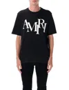 Amiri Cotton T-shirt With Front Logo Print In Black