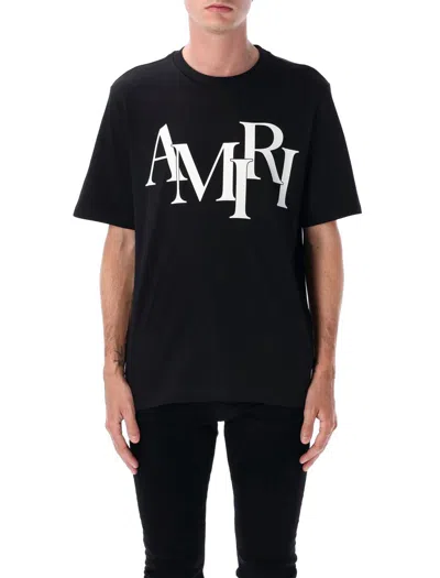 AMIRI AMIRI STAGGERED LOGO TEE