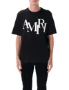 Amiri Cotton T-shirt With Front Logo Print In Black