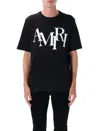 Amiri Cotton T-shirt With Front Logo Print In Black