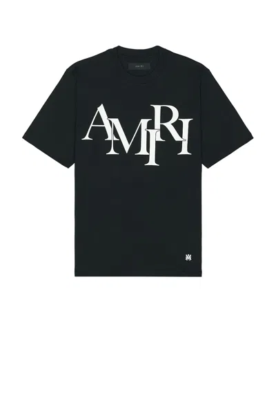 Amiri Cotton T-shirt With Front Logo Print In Black