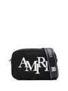 Amiri Staggered Logo-embroidered Canvas Camera Bag In Black