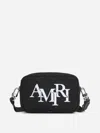 Amiri Staggered Logo-embroidered Canvas Camera Bag In Black