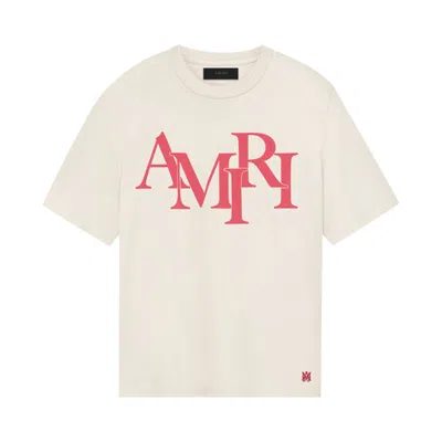 Pre-owned Amiri Staggered Tee Beige 'cream'