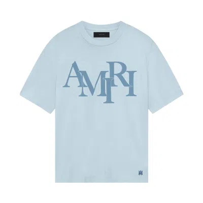 Pre-owned Amiri Staggered Tee 'cerulean' | Blue | Men's Size Xxl