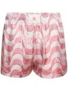 Amiri Pink Staggered Wave Shorts In Pink