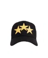 Amiri Black 3 Star Canvas Cap In Black
