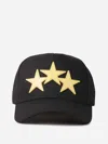 Amiri Black 3 Star Canvas Cap In 5 Panel Design
