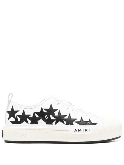 Amiri Star Motif Sneakers With Contrasting Logo And Lace-up Closure In White