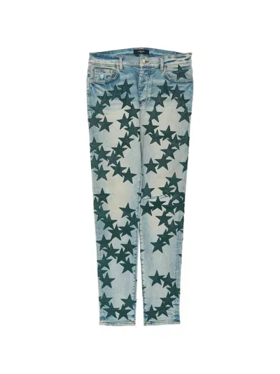 Amiri Star-patch Jeans In Blue