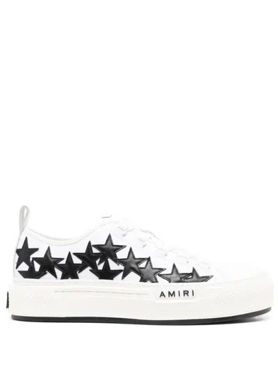 Amiri Star Motif Sneakers With Contrasting Logo And Lace-up Closure In White