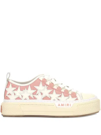 Amiri Star-print Platform Trainers In Pink