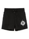 Amiri Starburst Straight-leg Mid-length Logo-print Swim Shorts In Schwarz