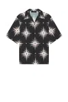 Amiri Quad Camp Collar Shirt In Black