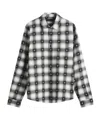 Amiri Starburst Plaid Cotton Flannel Button-up Shirt In Gray