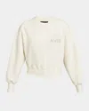 Amiri Starburst Crop Crewneck Sweatshirt In Ivory