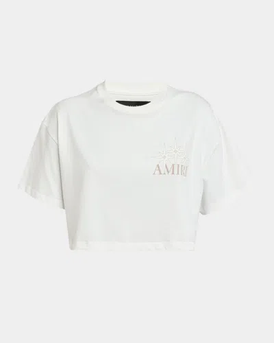 Amiri Starburst Crop T-shirt In Ivory