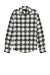 Amiri Starburst Plaid Cotton Flannel Button-up Shirt In Black