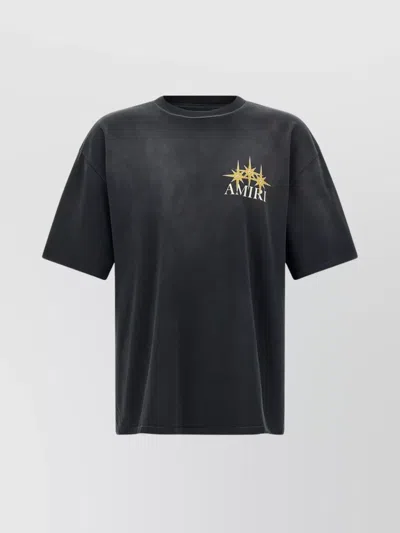 Amiri Starburst Graphic Print Crew Neck T-shirt In Black