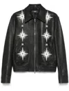 Amiri Black Leather Jacket Men In Black