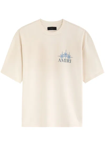 Amiri Starburst Logo-print Cotton T-shirt In Ivory