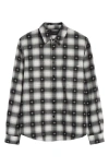 Amiri Starburst Plaid Cotton Flannel Button-up Shirt In Black